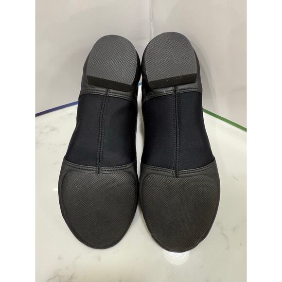 Black Leather Dance Jazz Shoes Size 9.5W - Picture 6 of 10